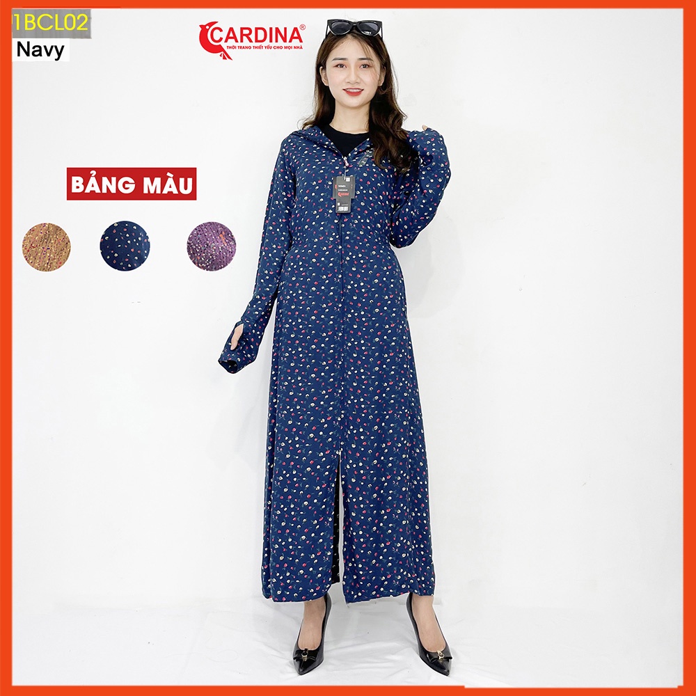 ✌Áo chống nắng nữ 2 lớp CARDINA chất lanh nhung dáng dài liền thân cao cấp mềm mại tia UV 1BCL.