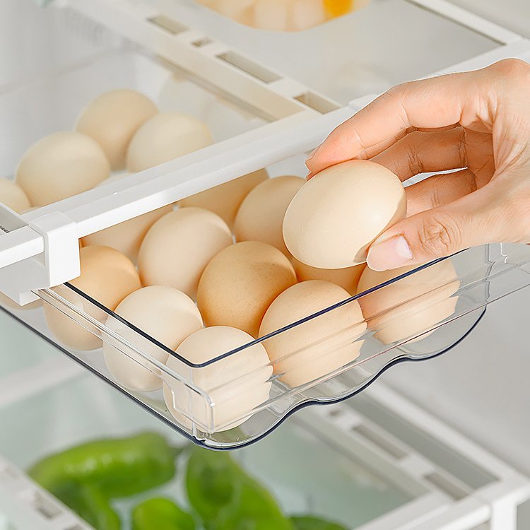 Khay đựng trứng tủ lạnh trong suốt. Khay chia ngăn kéo tủ lạnh thông minh