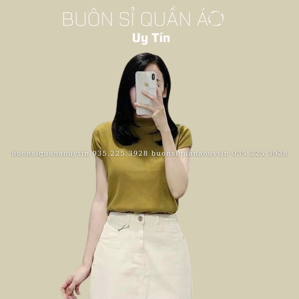 Áo len nữ cộc tay hến nhiều màu 3422