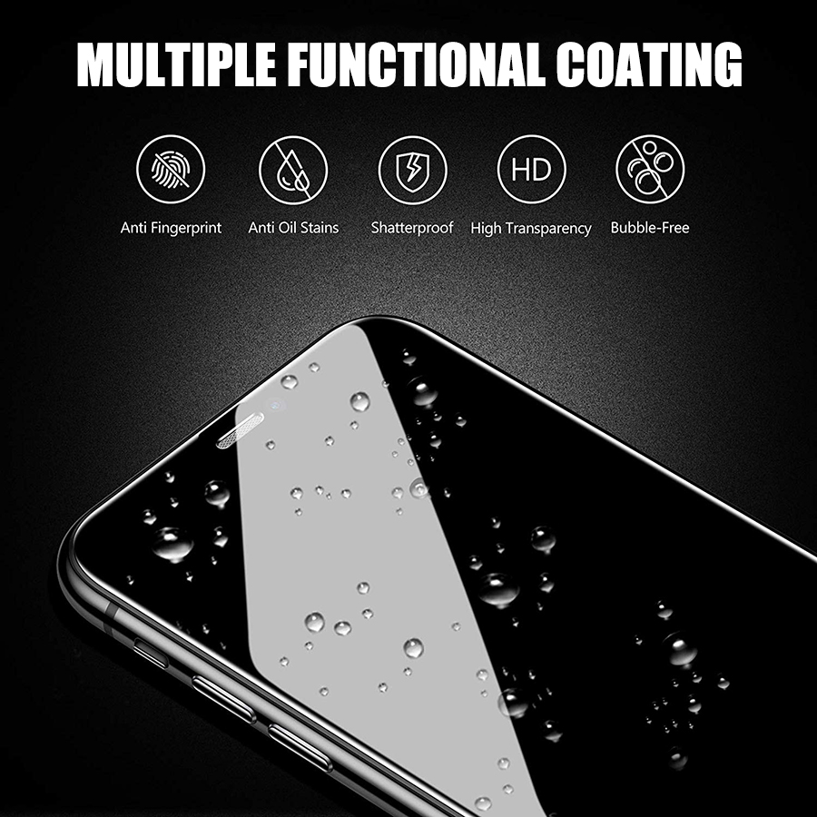 iPhone 11 12 Pro Max 12 Mini X XR XS Max 8 7 6 6s Plus SE 2020 Bảo Vệ Màn Hình Bằng Kính Cường Lực + Bảo Vệ ống Kính Máy ảnh