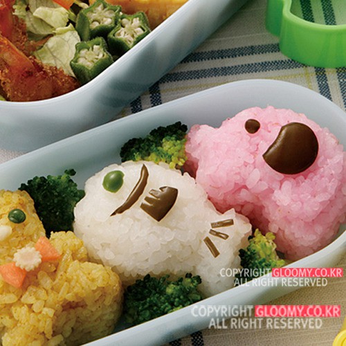 Set 3 khuôn tạo hình đồ ăn M'sa (mẫu cá, voi, gấu)