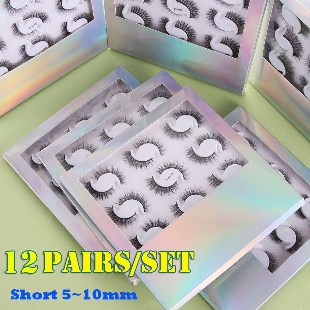 Bộ 12 Cặp Lông Mi Giả Bằng Cotton Tự Nhiên