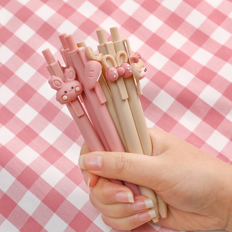 Set 3 Bút Mực Đen Ngòi 0.5mm Hình Thỏ Xinh Xắn