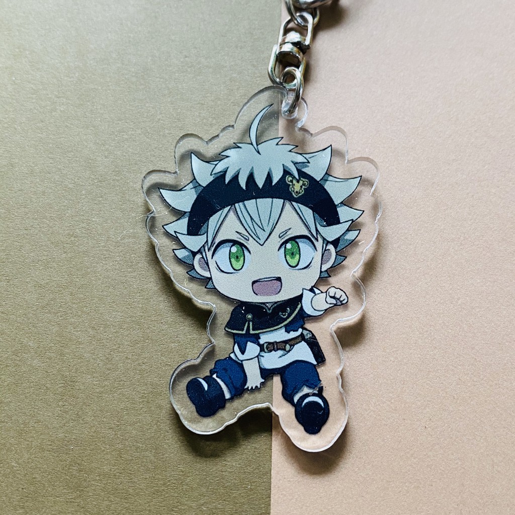 ( Mica trong acrylic ) Móc khóa in hình Black Clover ver cute chibi móc treo anime trang trí trưng bày xinh xắn