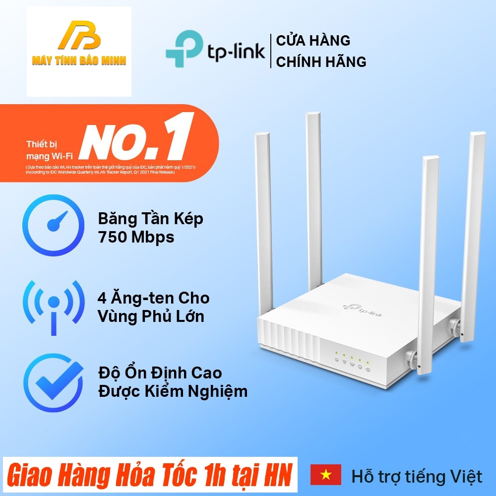 Bộ Phát Wifi TP-Link Archer C24 Băng Tần Kép AC 750Mbps - Hàng Chính Hãng