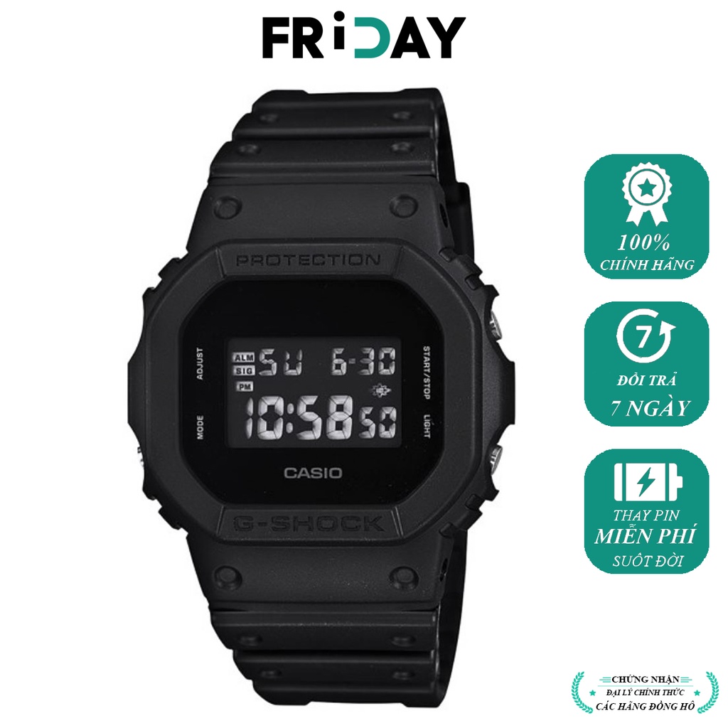 Đồng hồ G-Shock DW-5600BB-1D chính hãng, mặt vuông, màu đen