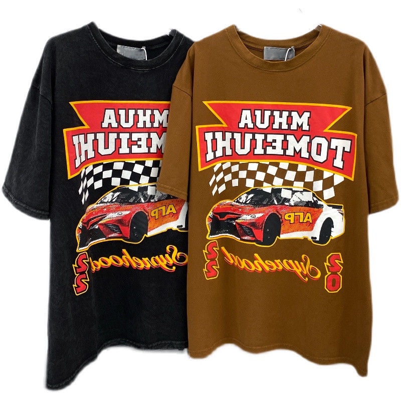 Áo Thun Tay Ngắn Cổ Tròn In Họa Tiết Phong Cách Preppy Cổ Tròn 19B6317 Cho Nam Và Nữ