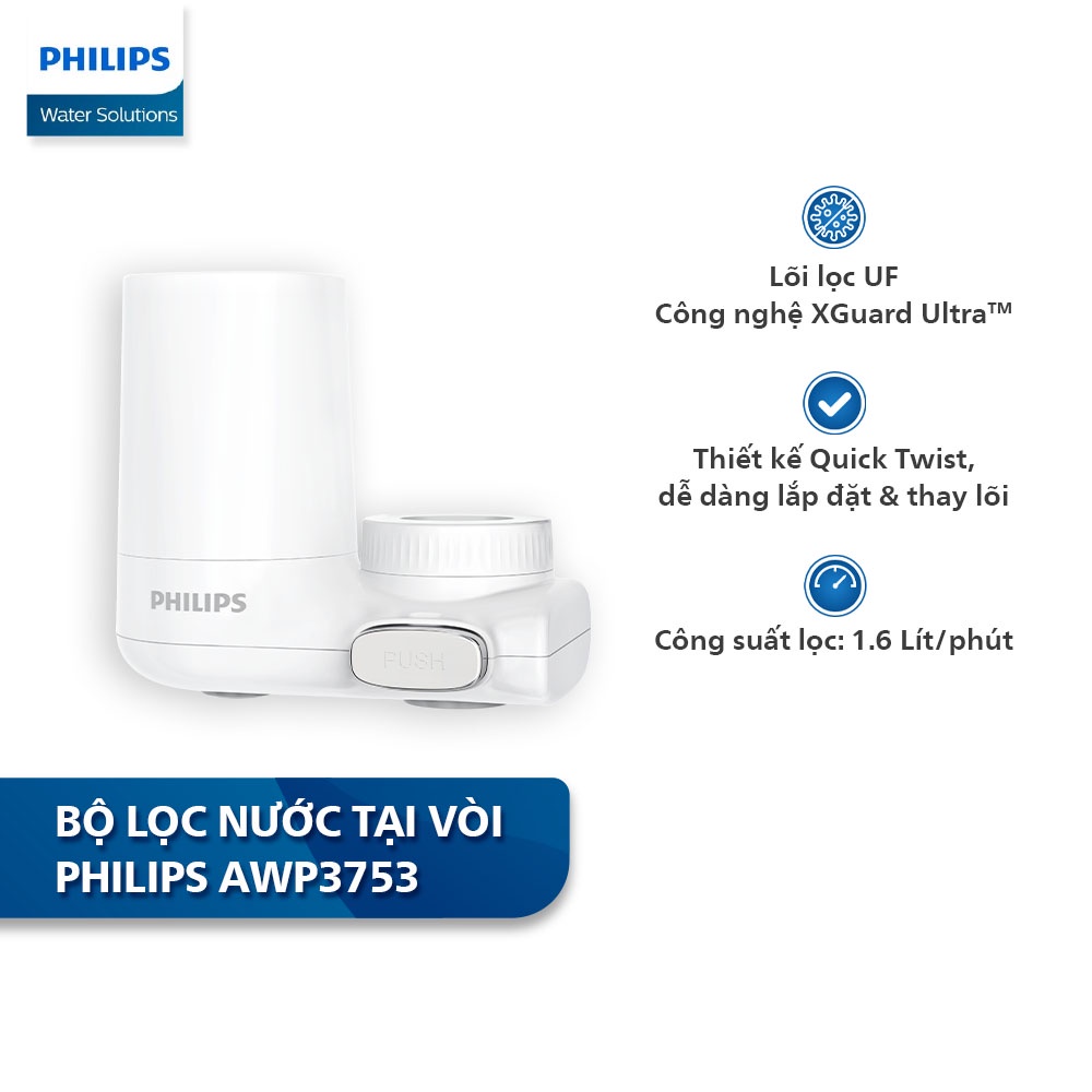 [Mã BMBAU200 giảm 200K đơn 699K] Bộ lọc nước tại vòi Philips AWP3753 [HÀNG CHÍNH HÃNG]