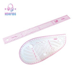 Bộ hai miếng thước nhựa dùng trong cắt may