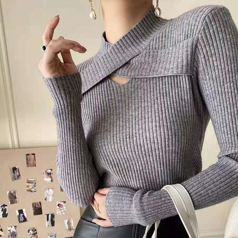 IELGY   Áo sweater Dệt Kim Phong Cách Phương Tây Cho Nữ
