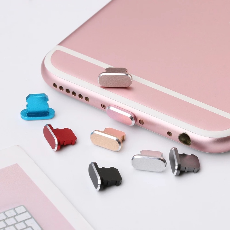 Nút Chống Bụi Cổng Sạc USB Bằng Hợp Kim Nhôm Cho Điện Thoại Apple