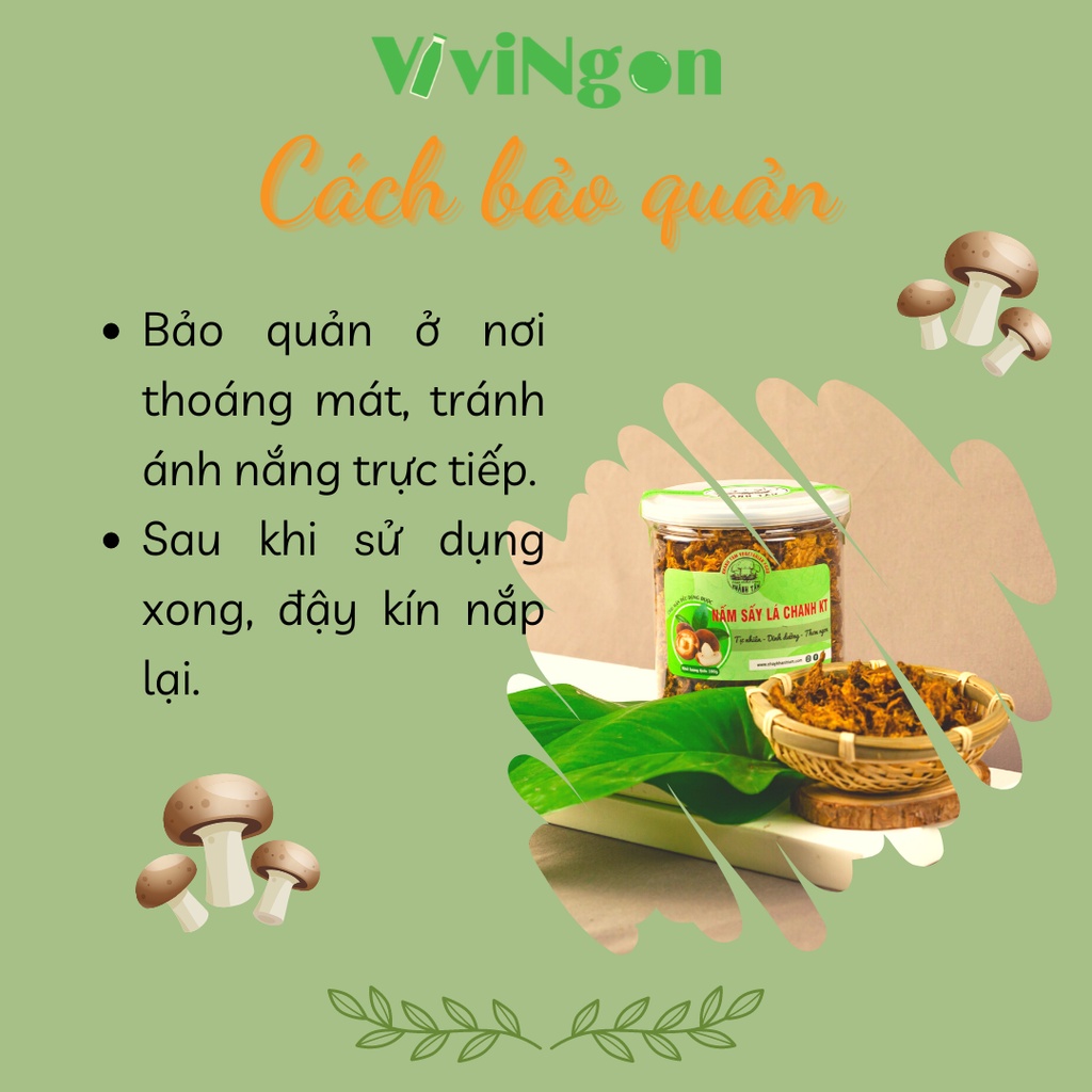 Khô nấm hương sấy lá chanh hũ 100g loại 1, nấm khô nấm đông cô sấy lá chanh, eat clean, thuần chay rất ngon, vivingon