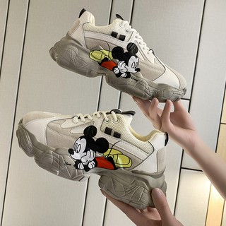 Giày bata thể thao thiết kế châu âu cao 5 phân đế dày chuột mickey ulzzang