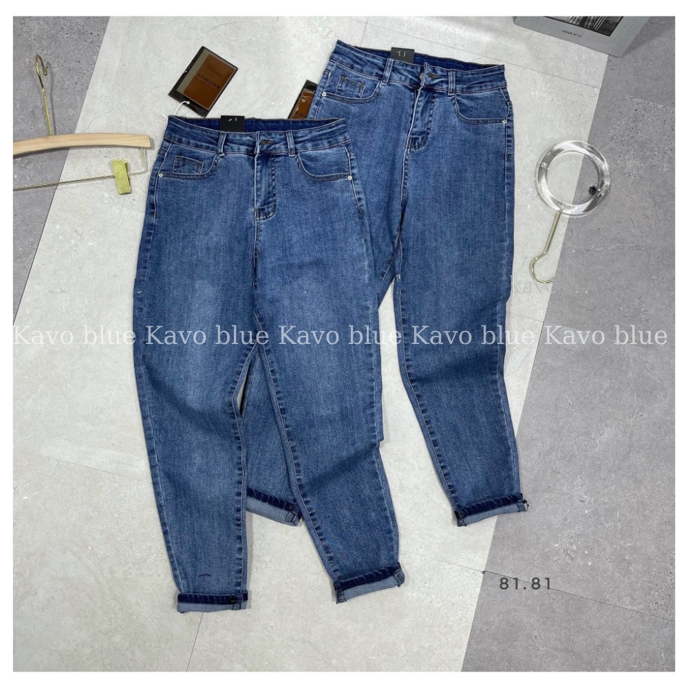 Quần Jean Nữ Baggy KAVO BLUE Màu Ghi Đá Tôn Dáng