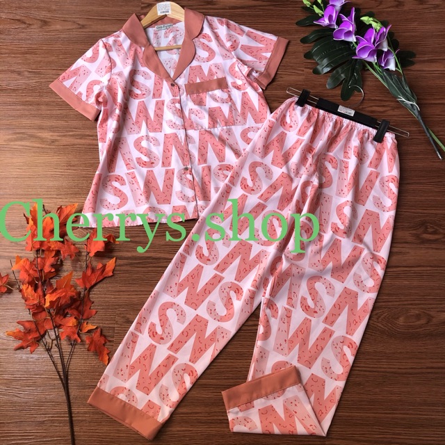 set đồ bộ pijama lụa thái fom dưới 60 kg trở xuống cộc tay- quần dài màu hot | BigBuy360 - bigbuy360.vn