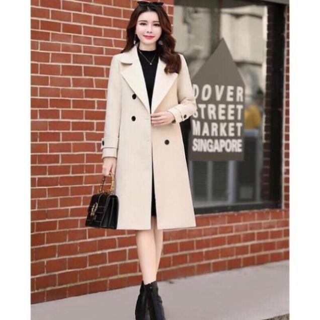 Áo Khoác Dạ Len Dáng Dài Phối Nút Cao Cấp Form Chuẩn Hàng Quảng Châu M | BigBuy360 - bigbuy360.vn