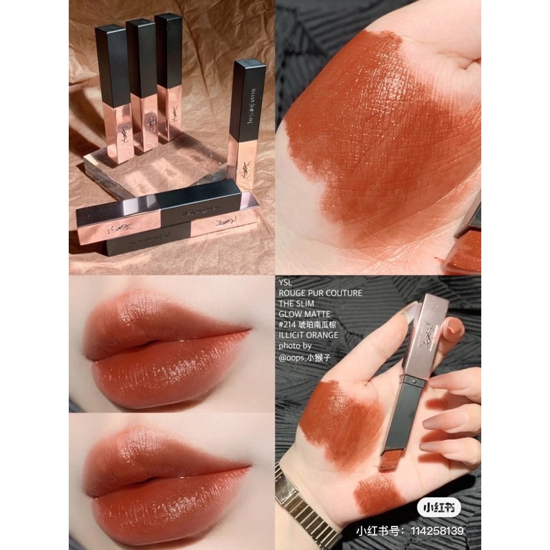 Son YSL The Slim Glow Matte 214 Illicit Orange