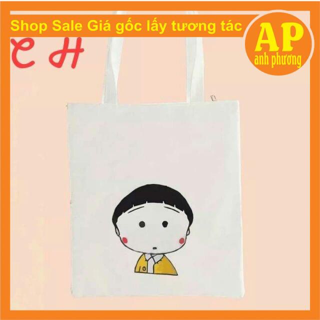 Túi vải  tote ikon kuteTúi chất kaki mềmsize vừa A4 in hình 3D rõ nétdùng đi chơi, đi học