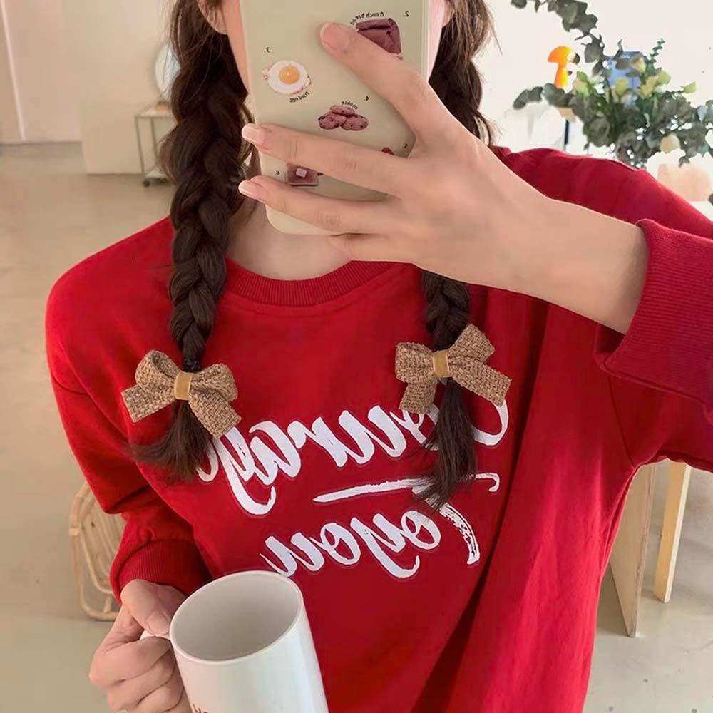 TWINKLE Dây Cột Tóc Đuôi Ngựa Co Giãn Đính Nơ Đơn Giản Phong Cách Hàn Quốc Cho Nữ