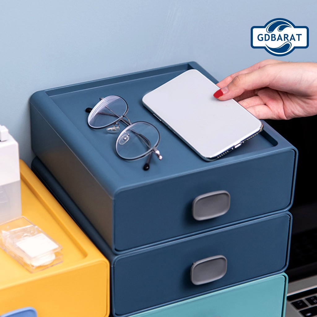 (Hàng Mới Về) Hộp Đựng Mỹ Phẩm Để Bàn Có Ngăn Kéo Tiện Dụng