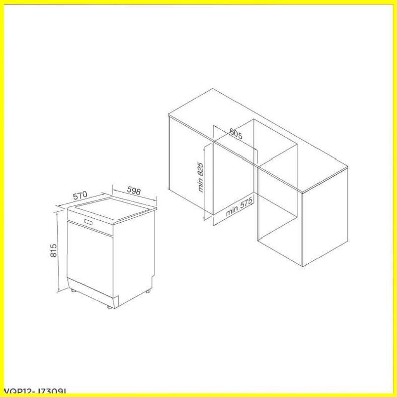 Máy rửa chén âm tủ Malloca WQP12 - J7309I , 7 chương trình rửa ( Cam Kết Chính Hãng )