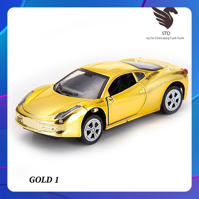 Xe mô hình tĩnh Mercedes-Benz,Lamborghini,Ferrari màu vàng tỉ lệ 1/32