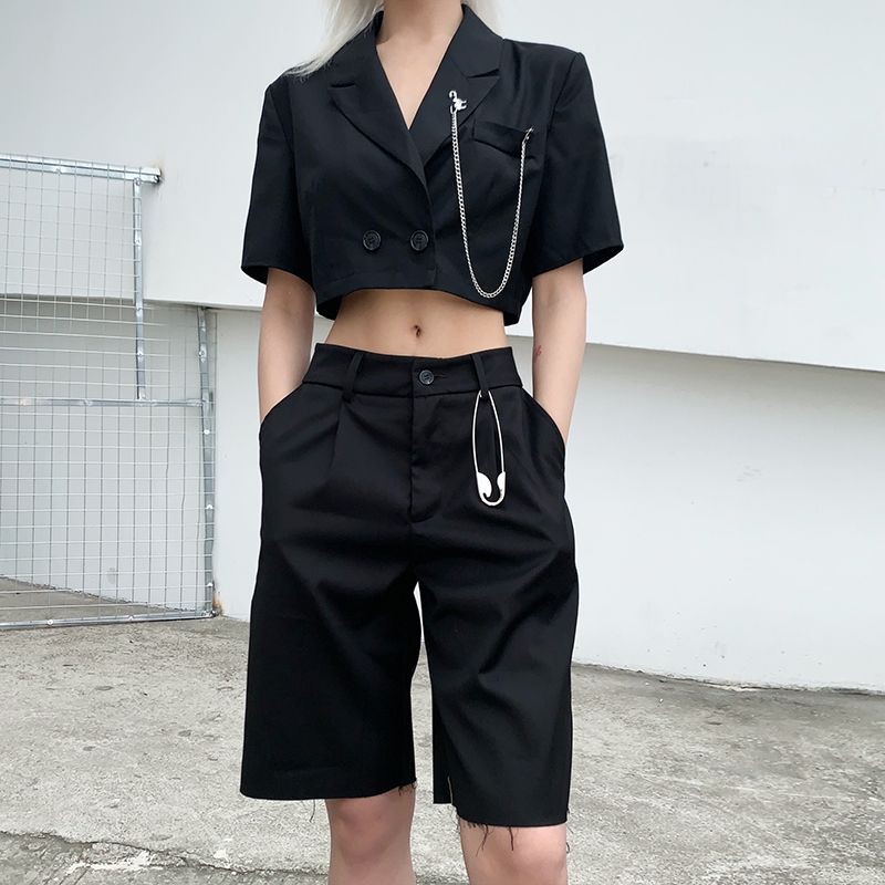 Áo Vest Crotop nữ tay lỡ cổ bẻ - Áo khoác nữ|Áo Balazer