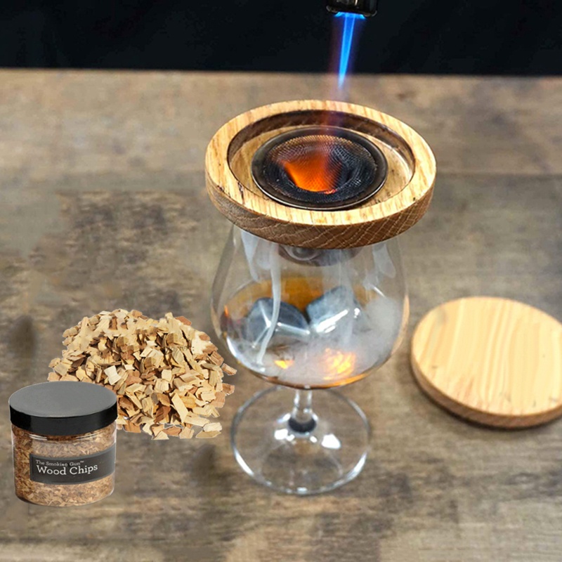 Hộp tạo khói trang trí cho đồ uống cocktail bằng gỗ