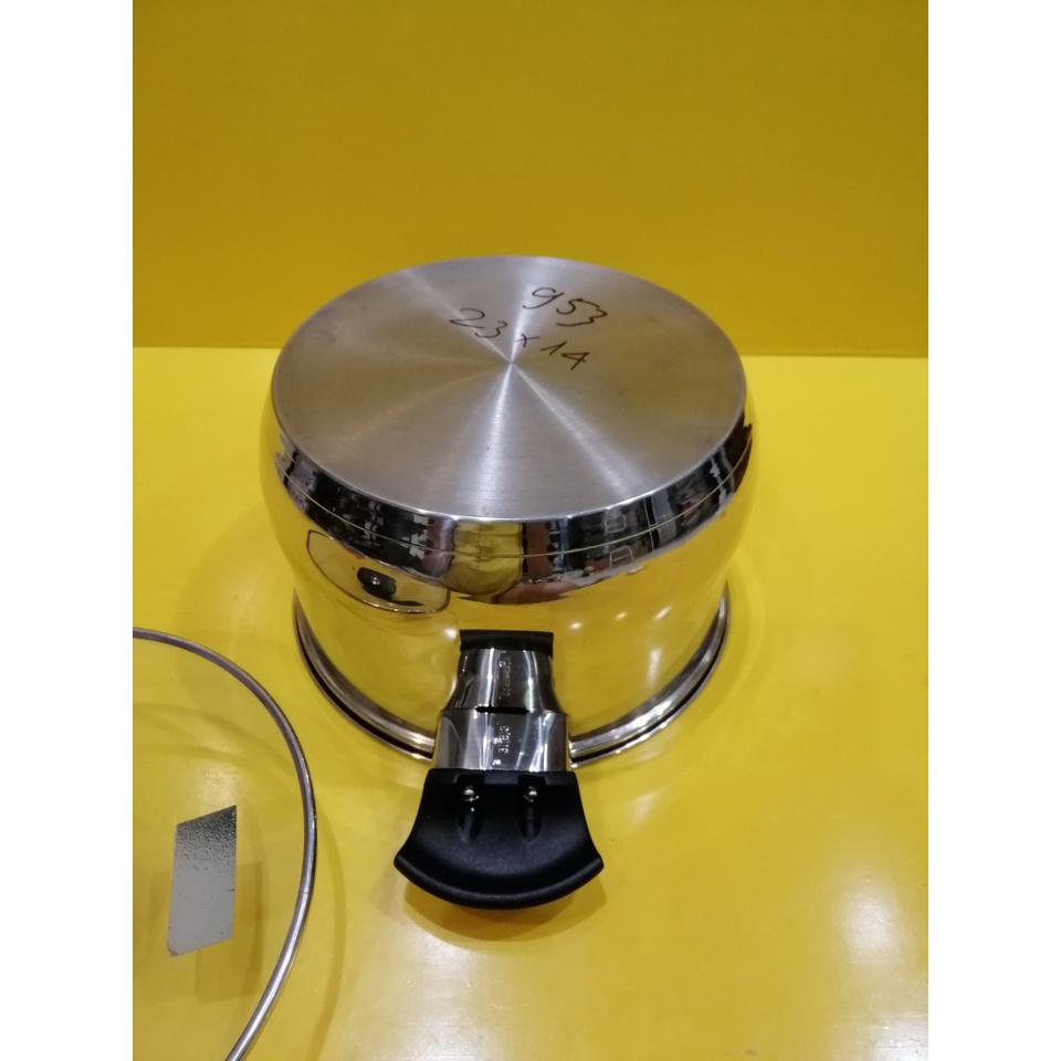 Nồi inox nội địa Nhật, size 23cm, cao 14cm (mã 953), Dùng được bếp từ