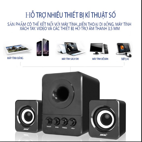 Loa Vi Tính, Máy Tính PC Cao Cấp Sada-203 Bass Khủng Bộ 3 Loa Âm Thanh Nghe Nhạc Cực Hay