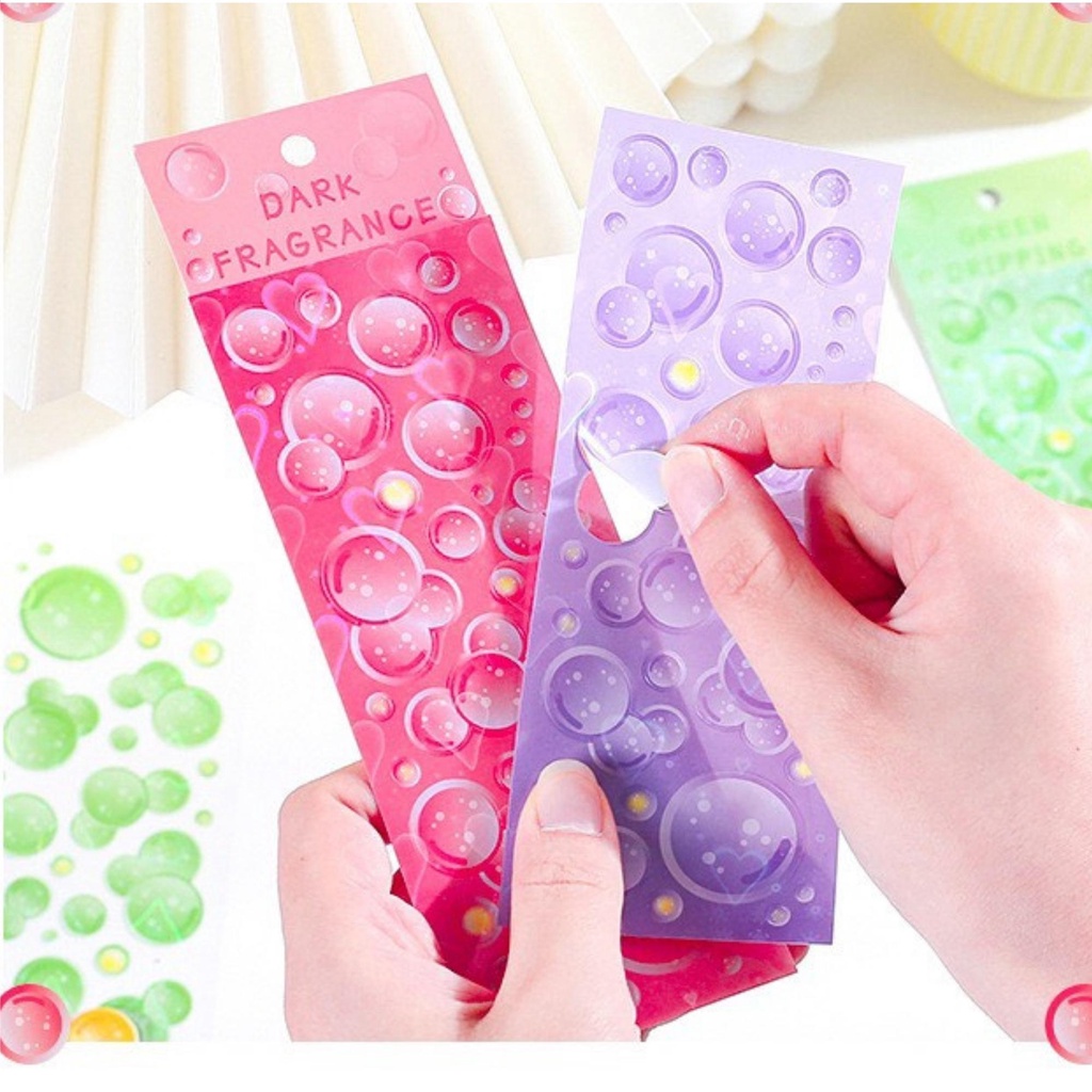 Sticker trang trí toploader hình bóng nước hình dán hologram trang trí sổ