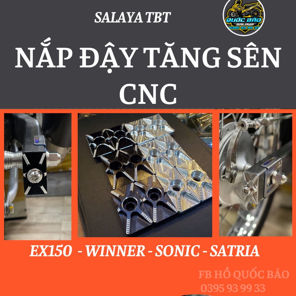 Nắp Đậy Tăng Sên Âm CNC 2 Màu Trắng Đen Lắp Cho Ex150 Winv1 Sonic Satria Như Zin