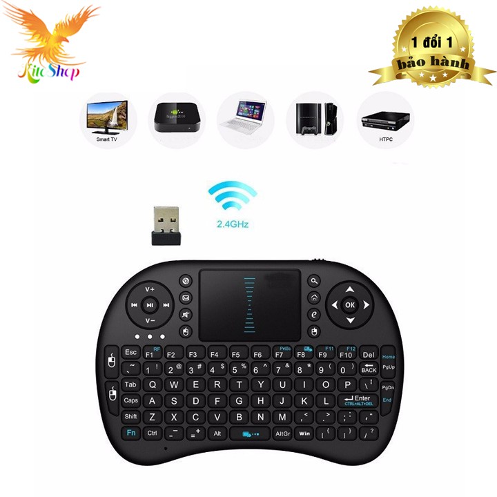 Bàn Phím Không Dây Tích Hợp Chuột Cảm Ứng Mini iPazzPort 5*