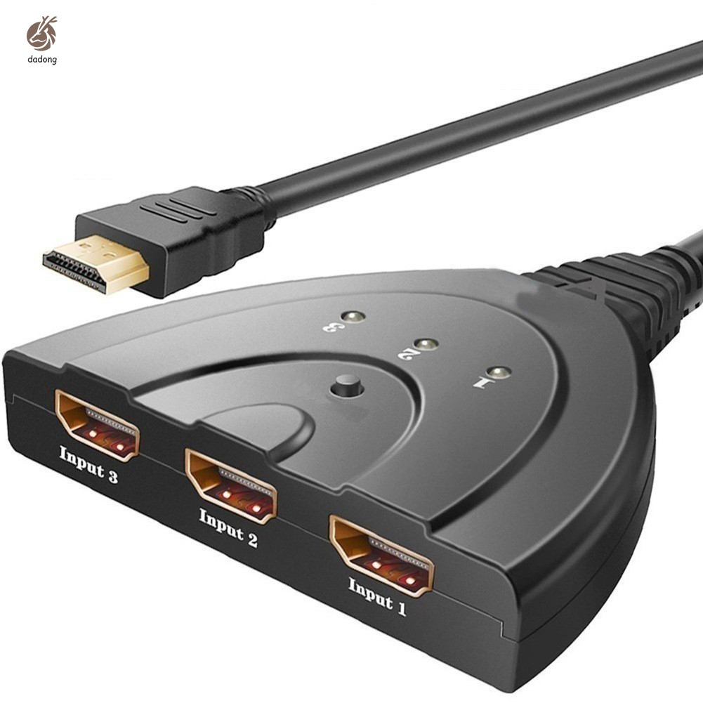 Bộ chia 3 cổng HDMI với dây cáp kết nối âm thanh cho HD DVD TV Box PS3