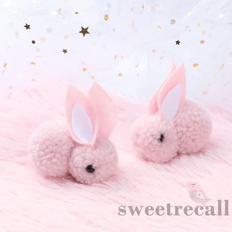 Kẹp tóc trang trí thỏ hoạt hình vải lông đáng yêu dành cho bé gái
