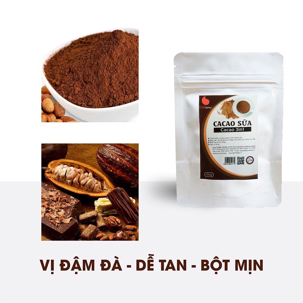 Cacao sữa hòa tan vị đậm đà, thơm ngon từ nhà sản xuất Light Coffee