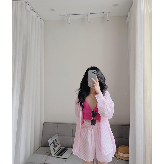 Set áo sơ mi 3 chi tiết kẻ sọc xinh Samhyewear | BigBuy360 - bigbuy360.vn