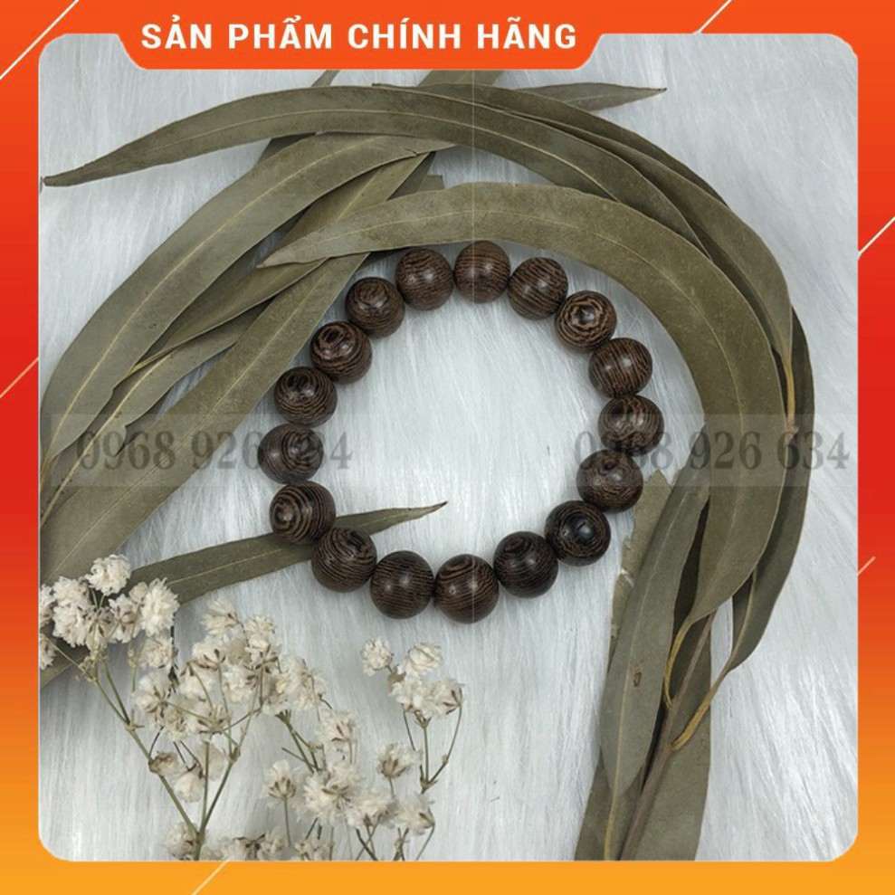 [SALE] Vòng tay phong thủy gỗ mun🧨FREESHIP🧨Vòng đeo tay gỗ mun vân đuôi công 12 li cao cấp