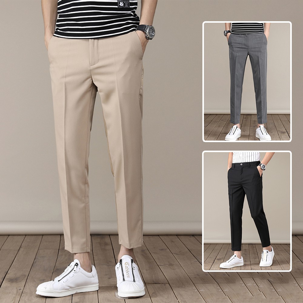 Quần Tây Công Sở Dáng Baggy Quần Âu Chinos Nam Thanh Lịch Khoá Cài JOGGER NAM 9000066C10
