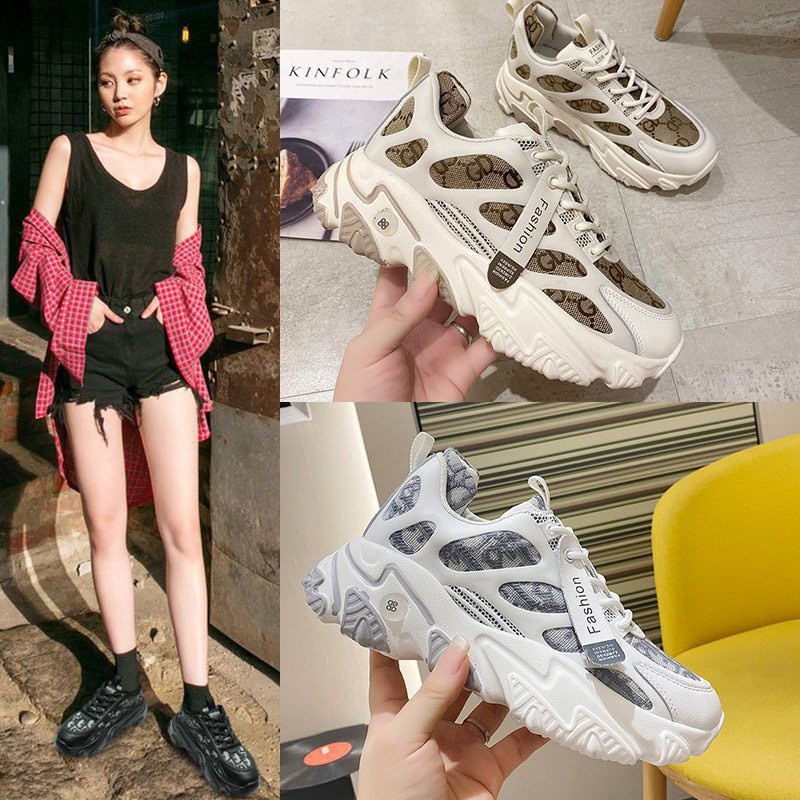 Giày thể thao nữ đế cao thấp cổ , Giày thể thao sneaker nữ GD độn đế thông hơi siêu hot trend | BigBuy360 - bigbuy360.vn