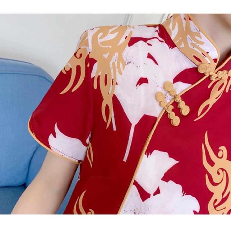 Đầm Body Cổ Tàu, Sườn Xám Trung Hoa Cách Tân Chất Lụa Hàng Quảng Châu Form Dáng Siêu Đẹp. | BigBuy360 - bigbuy360.vn