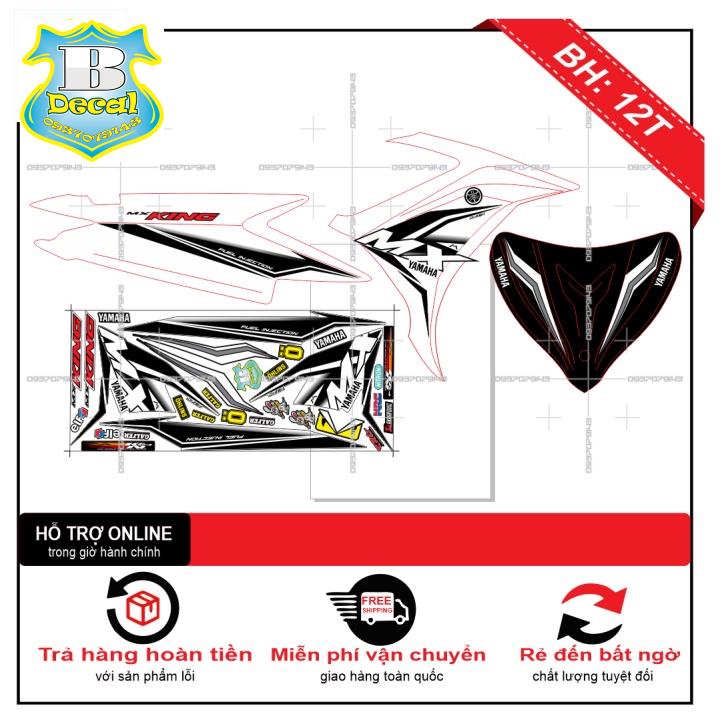 ( Quí khách vui lòng mang ra tiệm cho thợ dán ) Tem EXCITER 2011 MX TRẮNG ĐEN [Bi Decal]