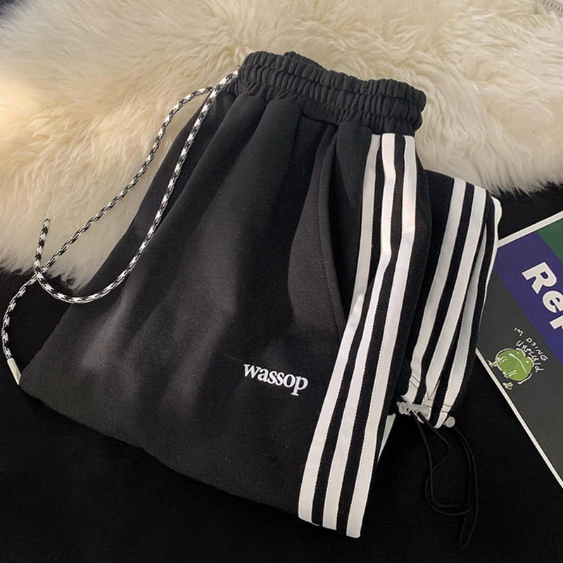 Quần Thể Thao Dài Tới Mắt Cá Chân Kẻ Sọc Thời Trang Mùa Hè Hàn Quốc Cho Nam