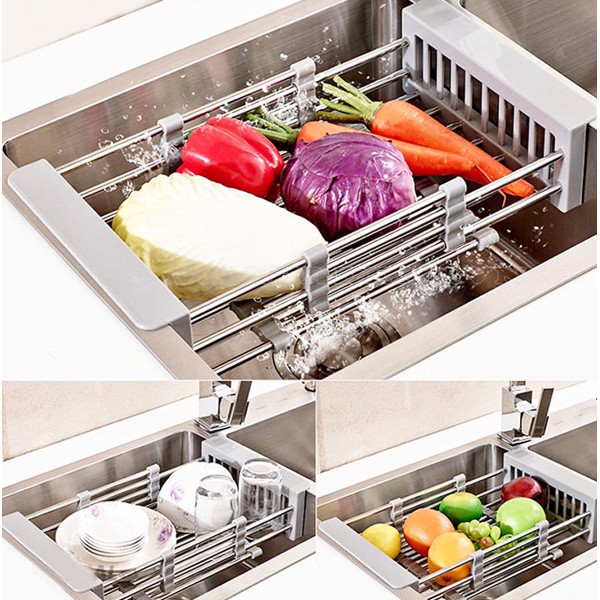 Kệ Inox Gác Bồn Rửa Chén Bát Đa Năng PANORAMA Kéo Dãn Linh Hoạt