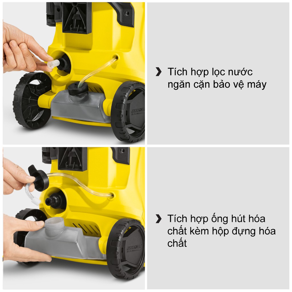 (Sản xuất Đức) Máy xịt rửa xe Karcher K2 Premium Full Control động cơ chổi than công suất 1400w áp lực 20-110 bar