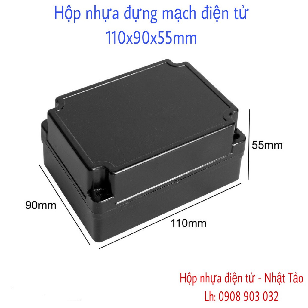 Hộp nhựa đựng mạch điện tử 112x88x55mm tặng kèm ốc vít