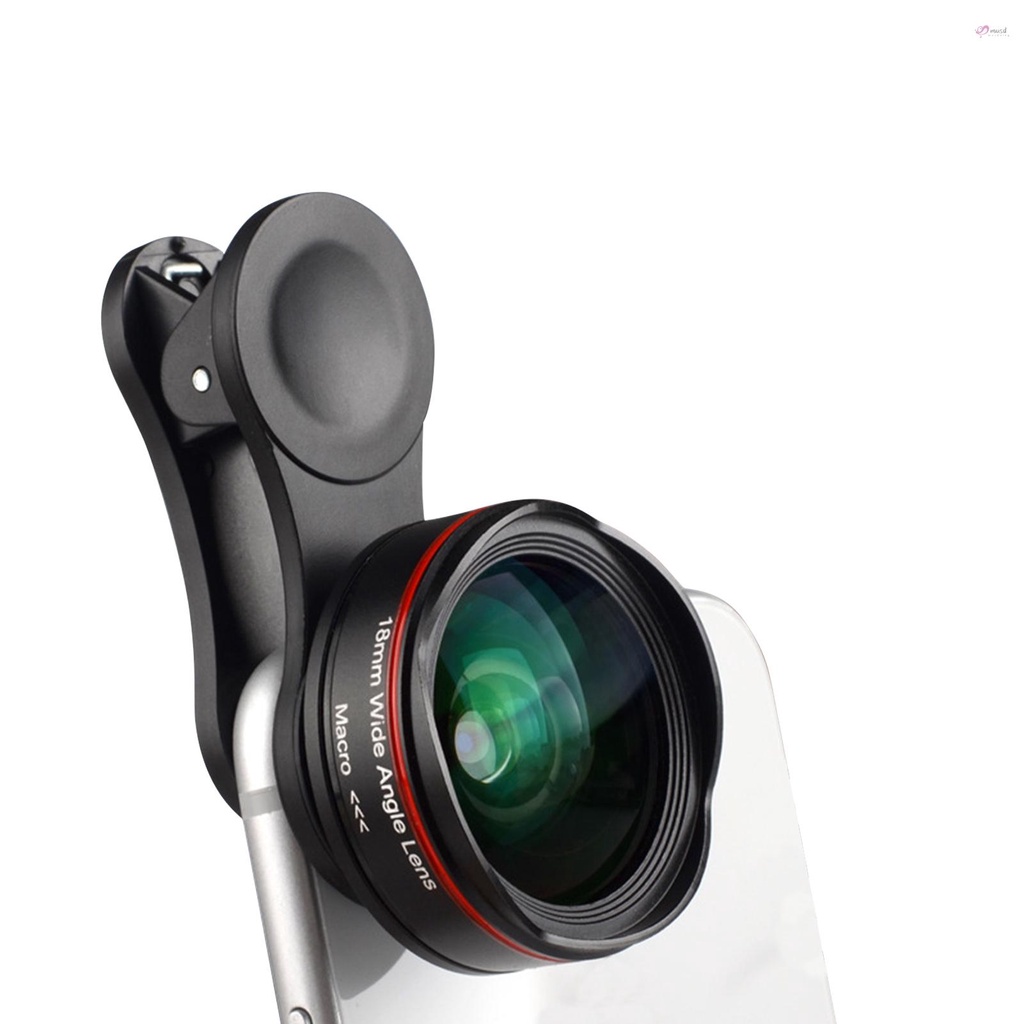 Ống Kính Điện Thoại Musd 5K Ultra HD Lens 18mm 128° Ống Kính Macro Góc Rộng 15X Với Kẹp Thông Dụng Tương Thích Với iPhone Samsung Huawei