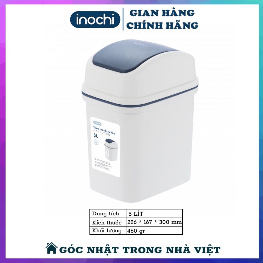 Thùng Rác Nhựa Nắp Lật Đa Năng Cho Văn Phòng, Phòng Bếp, Phòng Tắm INOCHI Đủ Size