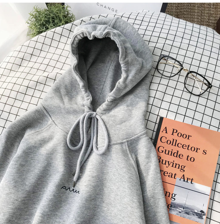 Áo Hoodie Tay Dài Form Rộng Kiểu Dáng Trẻ Trung Cho Nữ