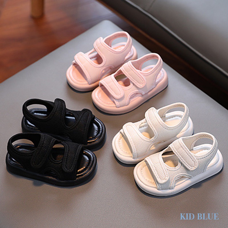 Giày Sandal Đế Mềm Chống Trượt Bằng Vải Màu Trơn Đơn Giản Thoải Mái Dành Cho Bé Trai Bé Gái